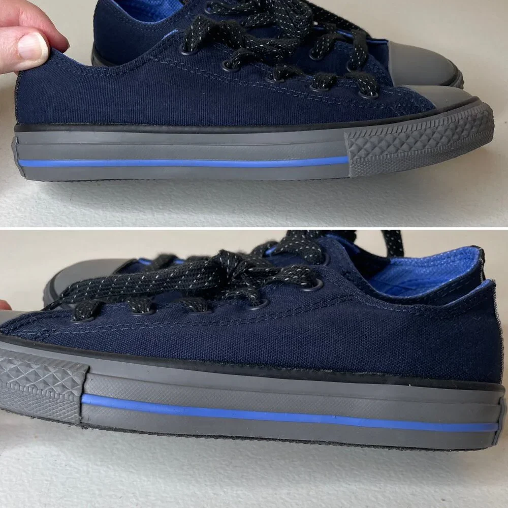 Converse Blue & Gray Kids Low Top Sneakers Size 3